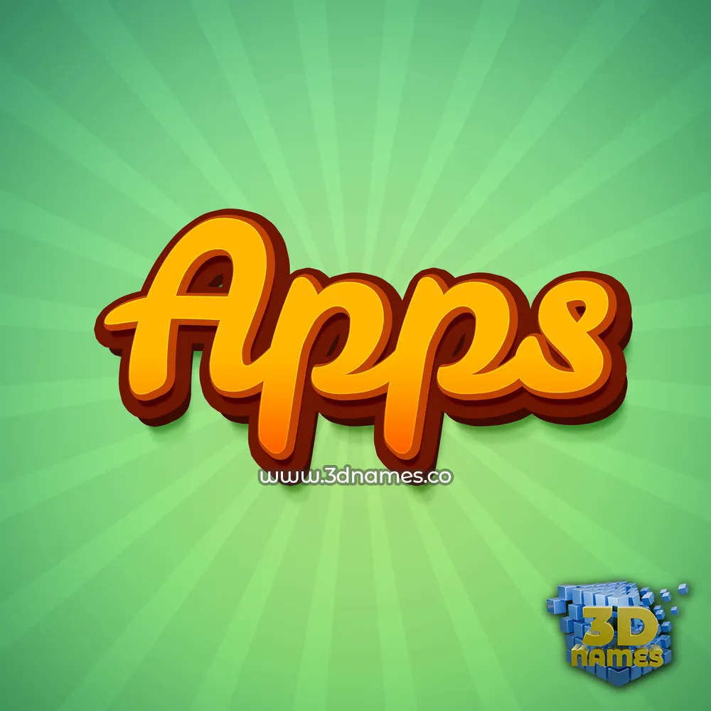apps in Green Rays style - 3D name wallpaper