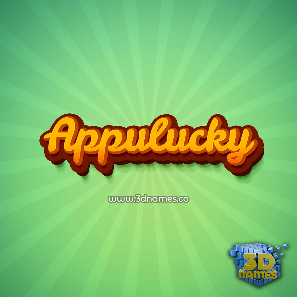 appulucky in Green Rays style - 3D name wallpaper