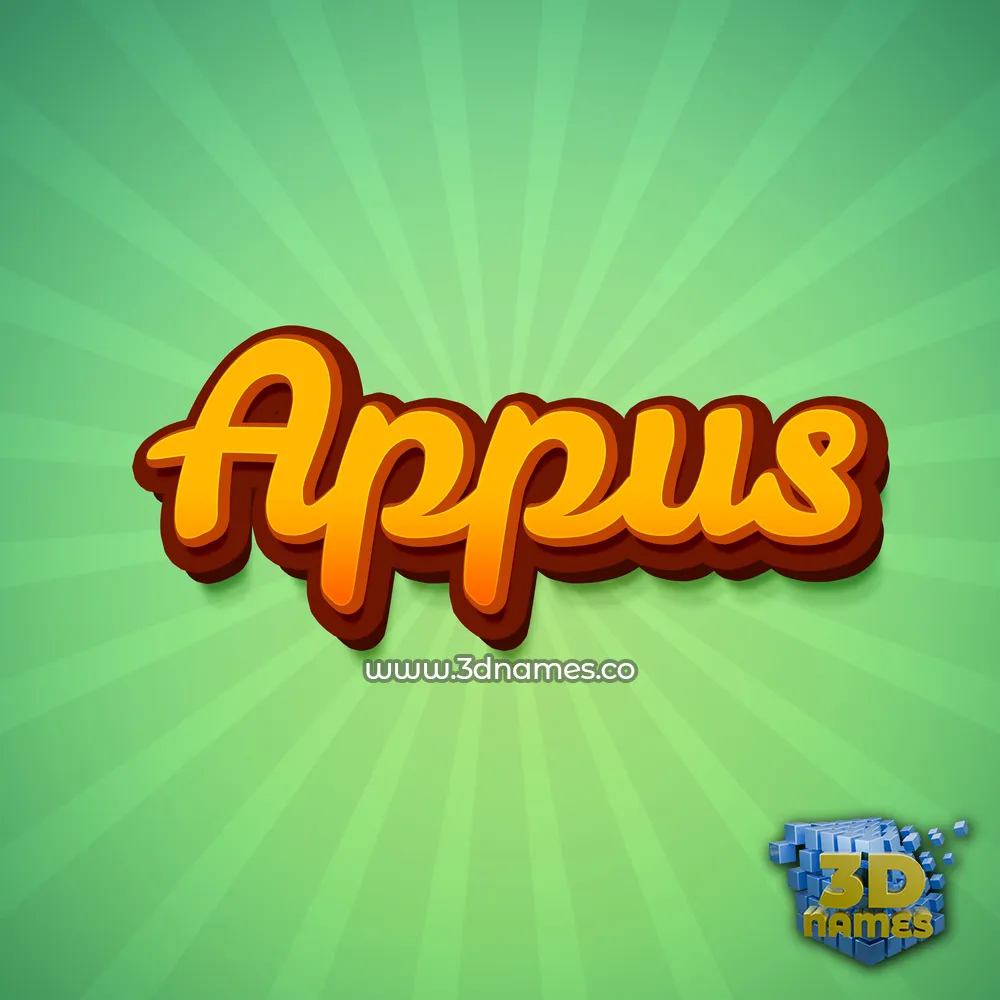 appus in Green Rays style - 3D name wallpaper