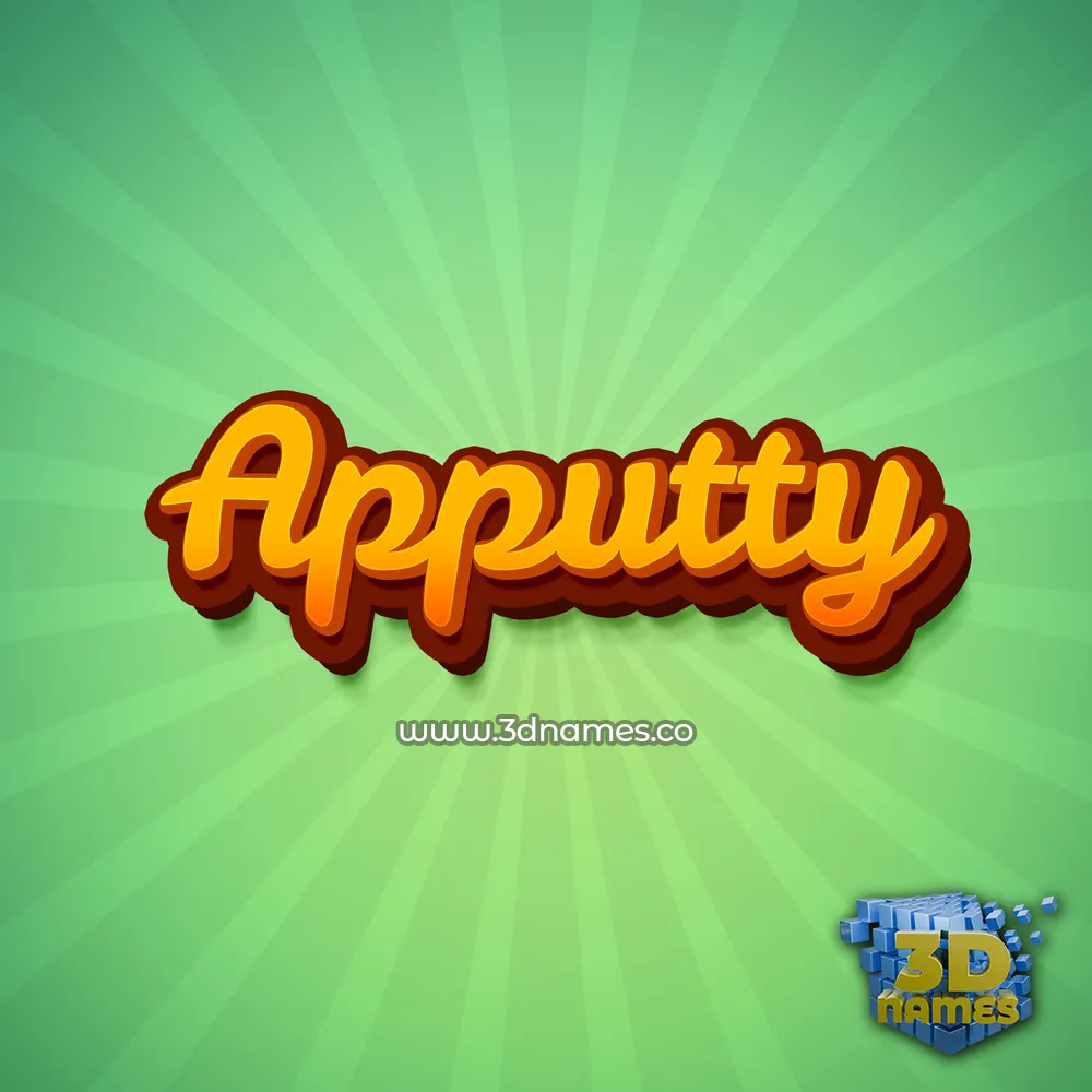 apputty in Green Rays style - 3D name wallpaper