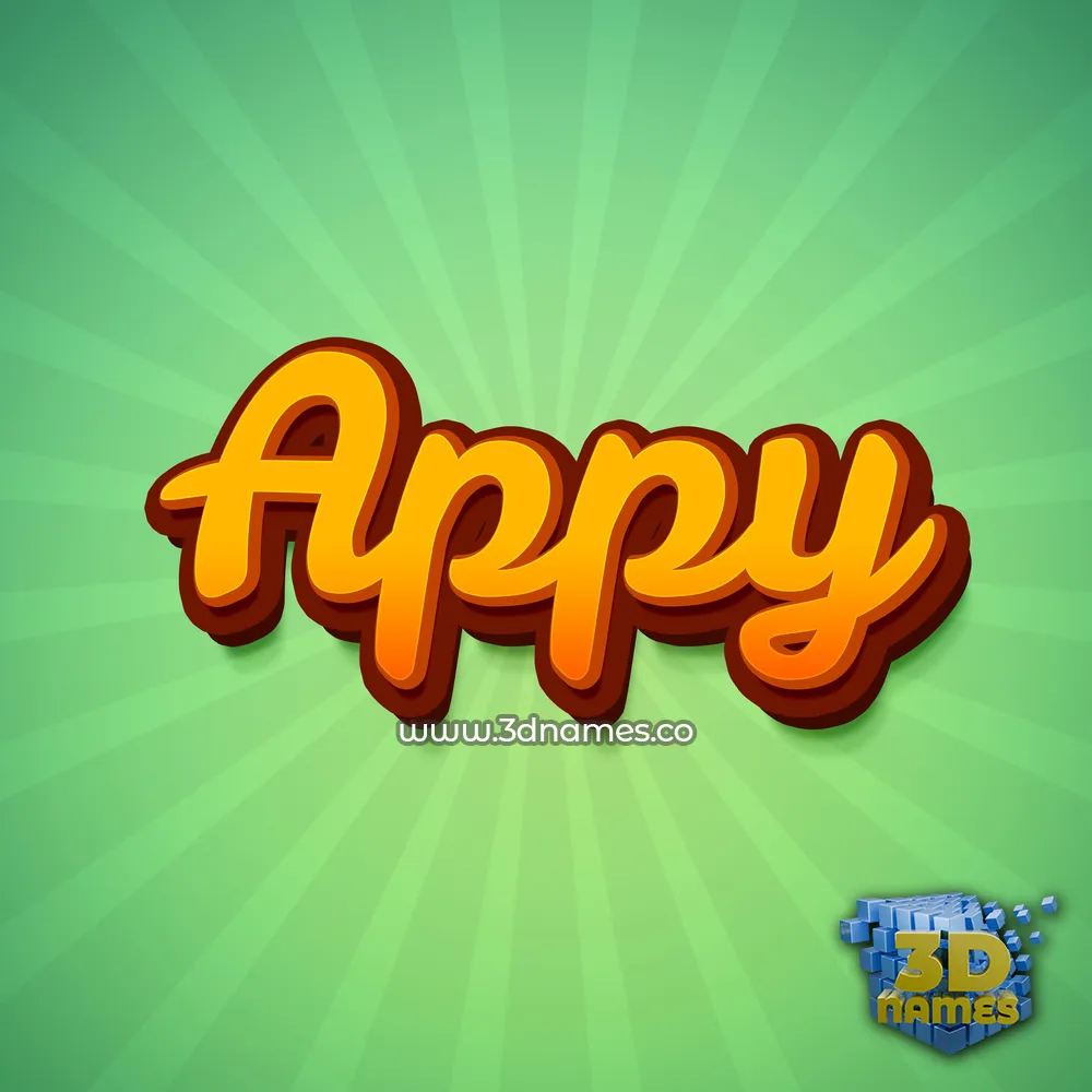 appy in Green Rays style - 3D name wallpaper