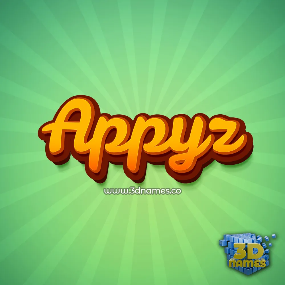 appyz in Green Rays style - 3D name wallpaper