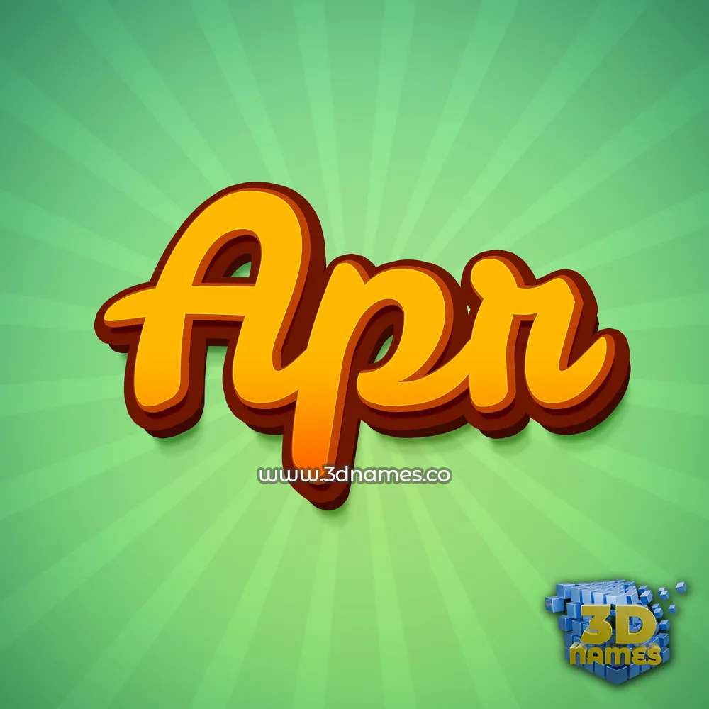 apr in Green Rays style - 3D name wallpaper