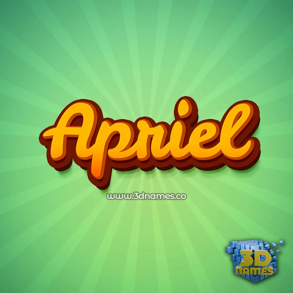 apriel in Green Rays style - 3D name wallpaper