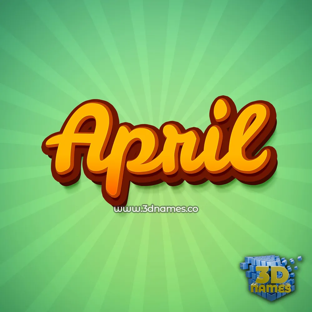 april in Green Rays style - 3D name wallpaper