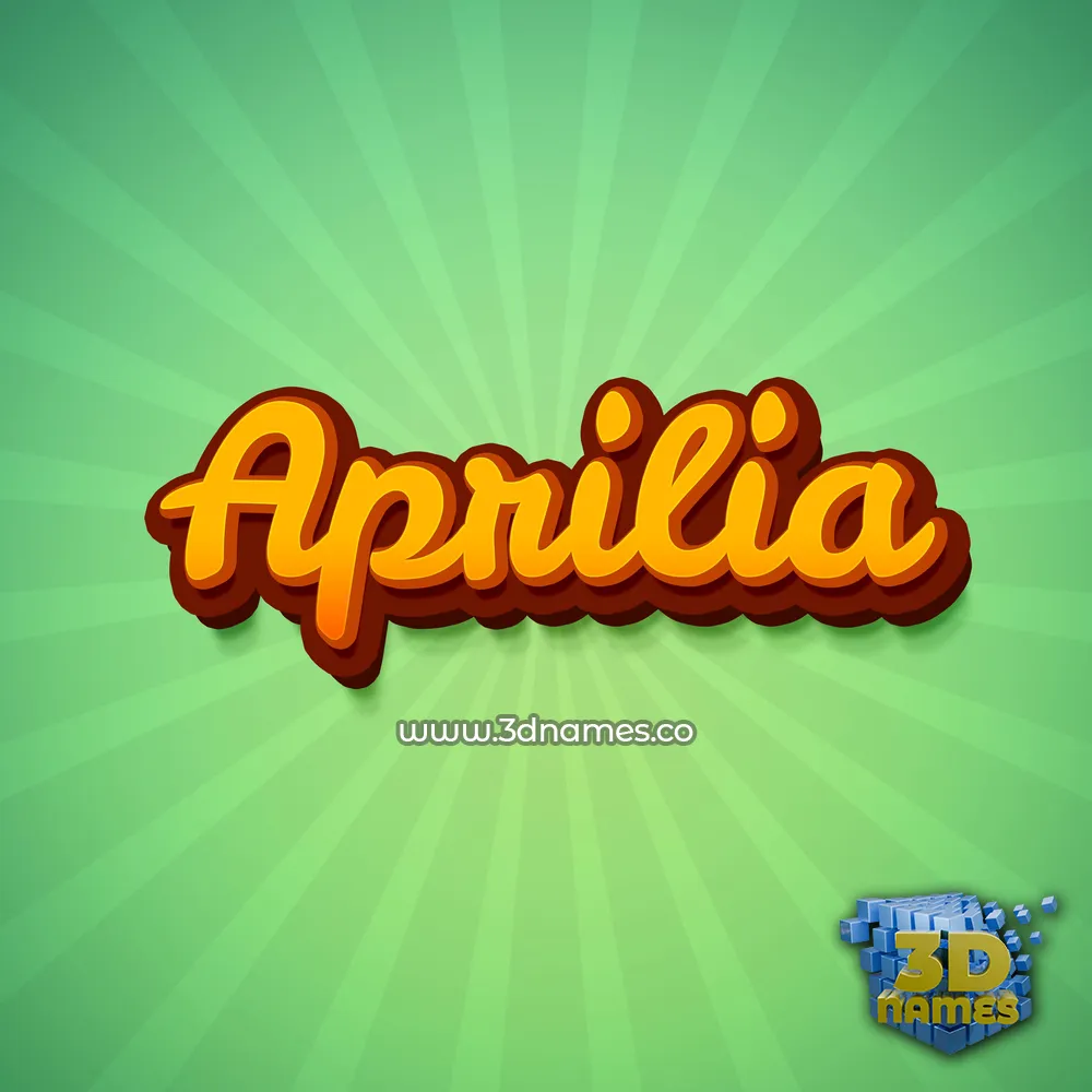 aprilia in Green Rays style - 3D name wallpaper
