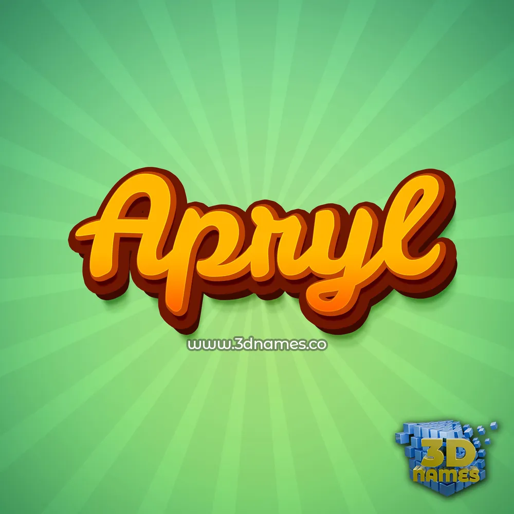 apryl in Green Rays style - 3D name wallpaper