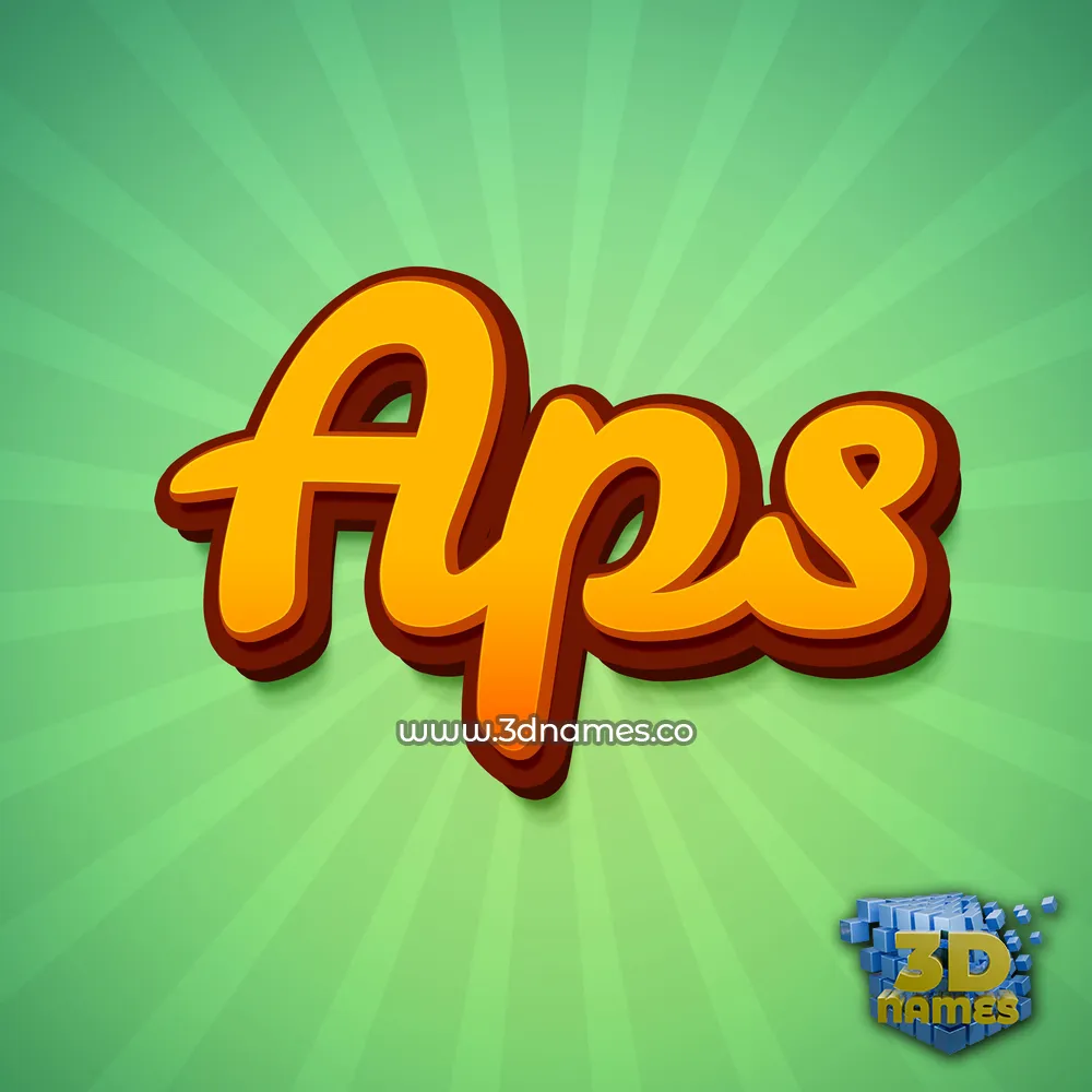 aps in Green Rays style - 3D name wallpaper