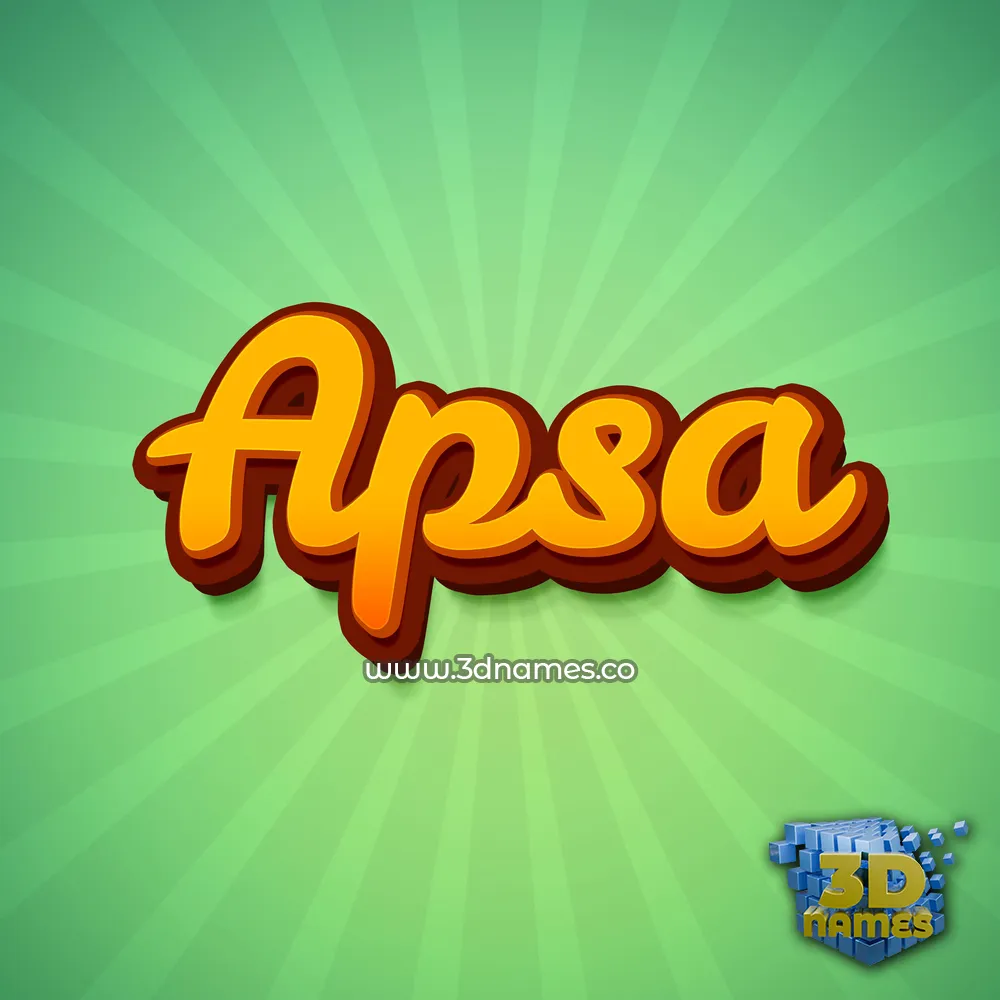 apsa in Green Rays style - 3D name wallpaper