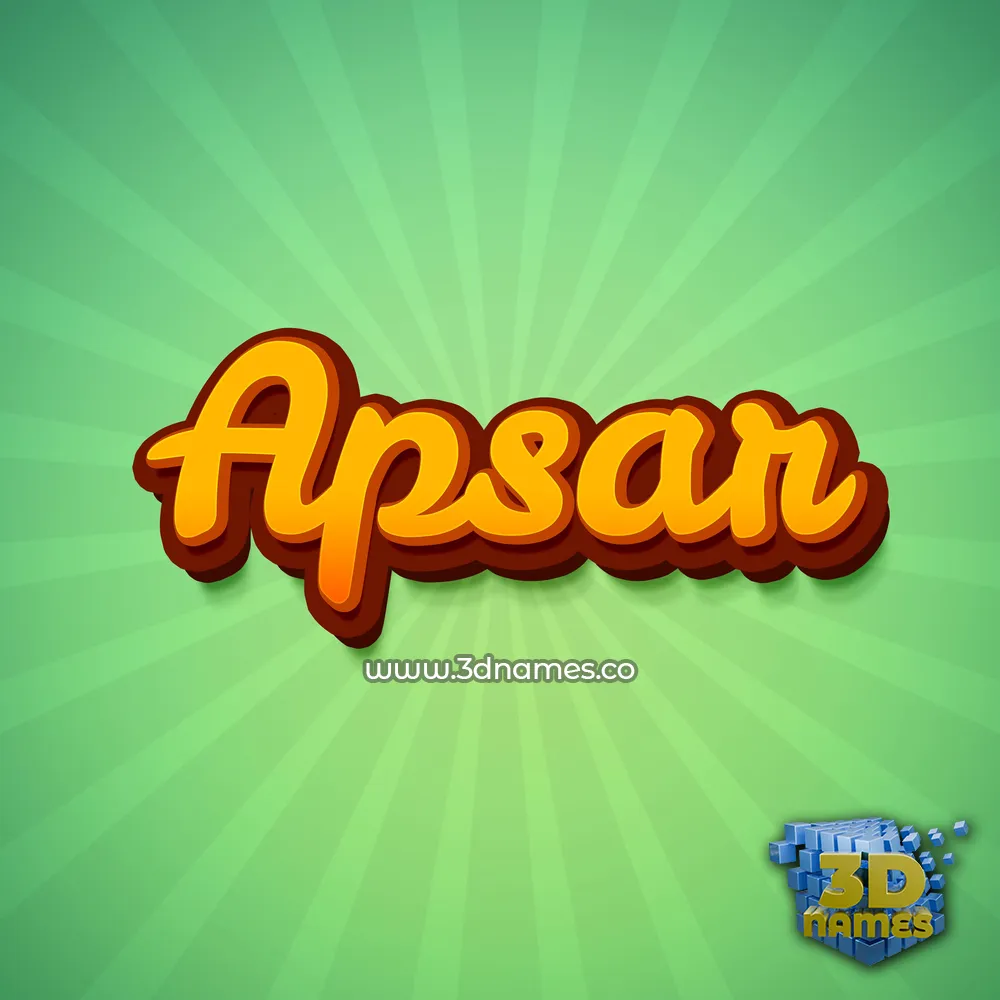 apsar in Green Rays style - 3D name wallpaper