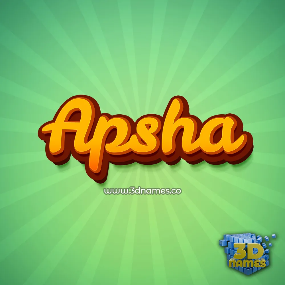 apsha in Green Rays style - 3D name wallpaper