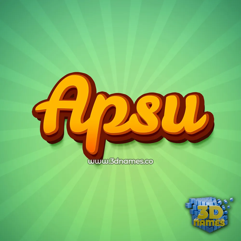 apsu in Green Rays style - 3D name wallpaper