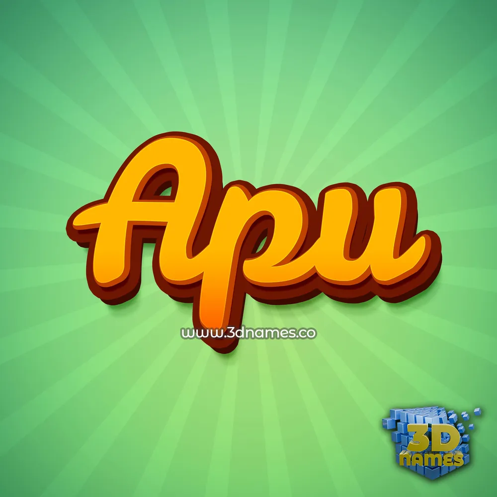 apu in Green Rays style - 3D name wallpaper