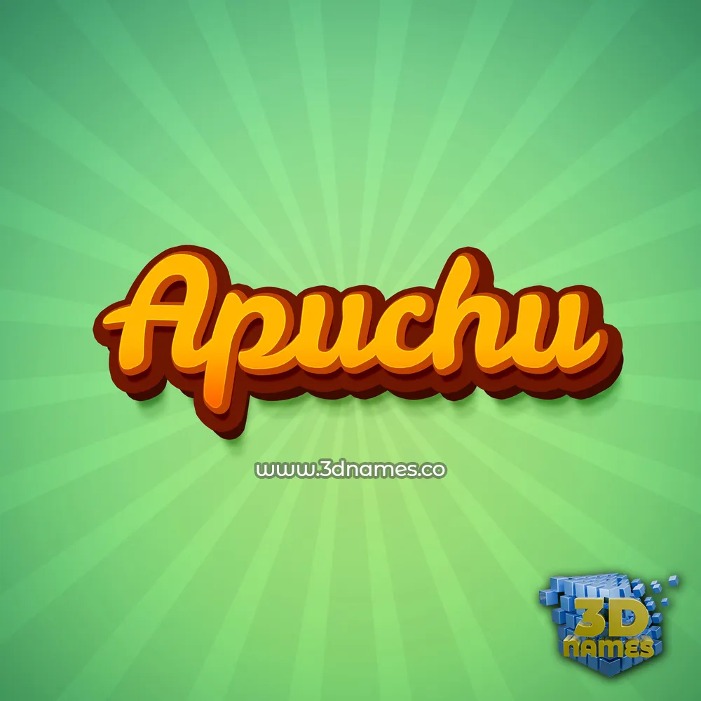apuchu in Green Rays style - 3D name wallpaper