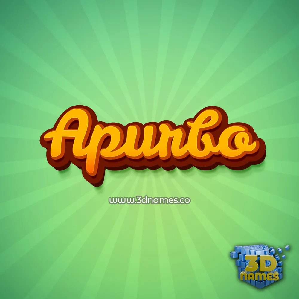 apurbo in Green Rays style - 3D name wallpaper