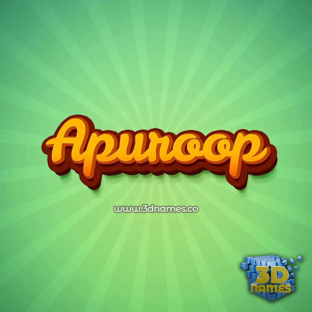 apuroop in Green Rays style - 3D name wallpaper