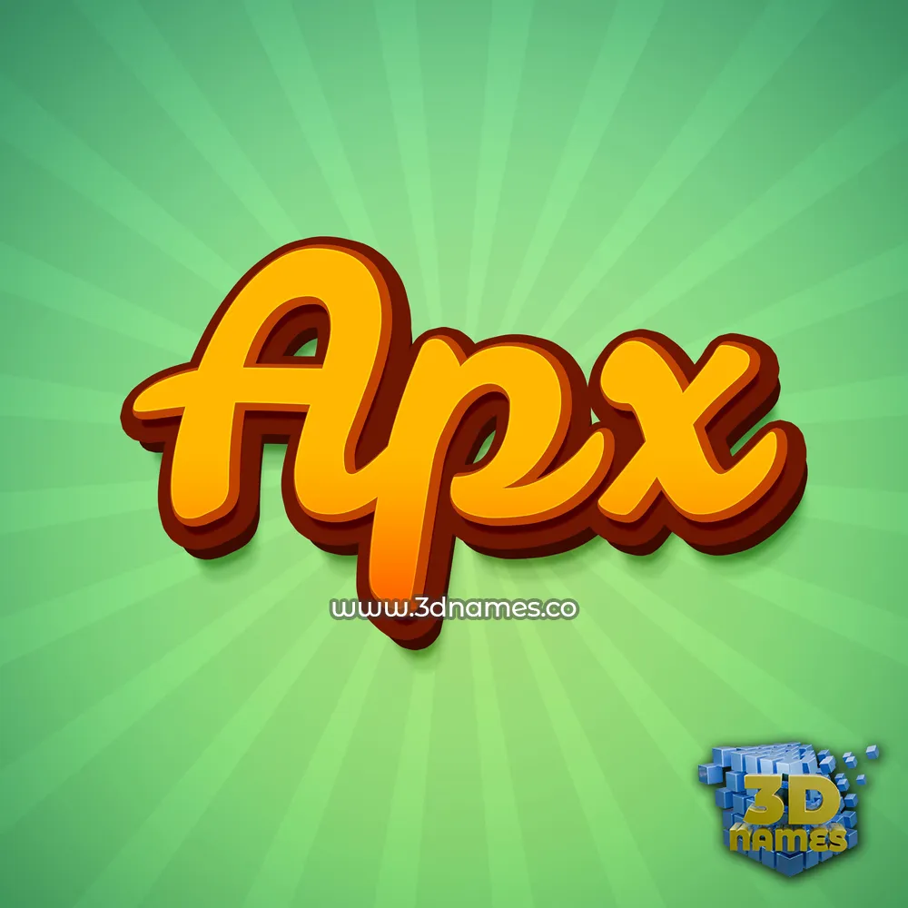 apx in Green Rays style - 3D name wallpaper