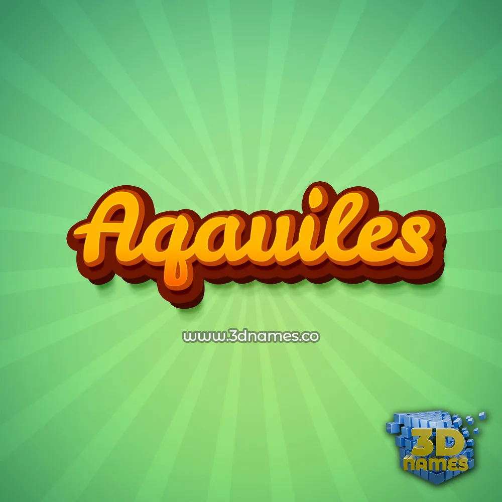 aqauiles in Green Rays style - 3D name wallpaper