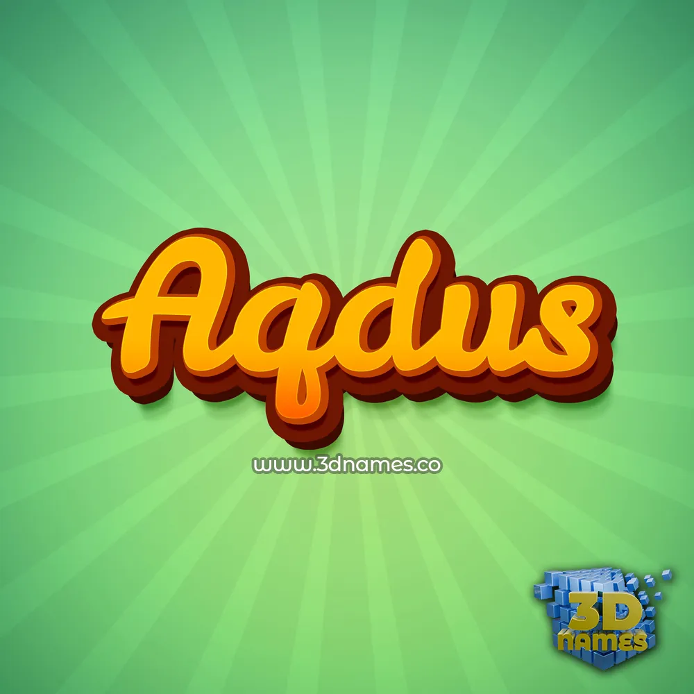 aqdus in Green Rays style - 3D name wallpaper