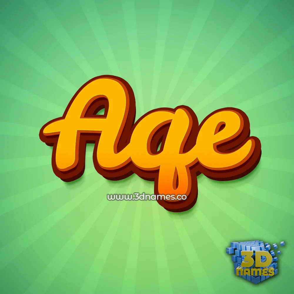 aqe in Green Rays style - 3D name wallpaper