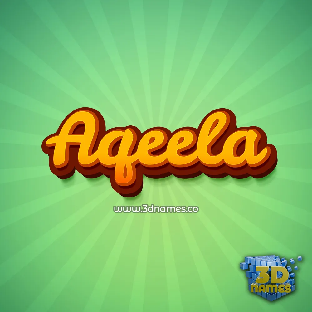 aqeela in Green Rays style - 3D name wallpaper