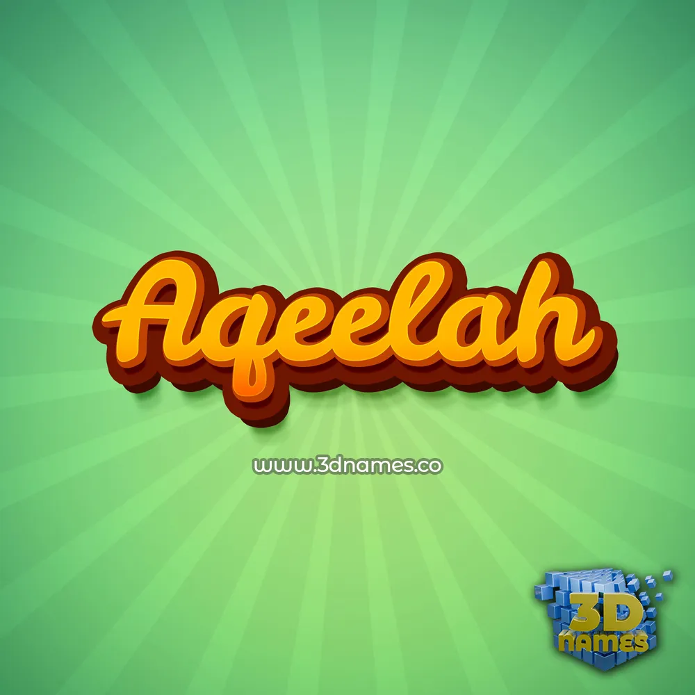 aqeelah in Green Rays style - 3D name wallpaper