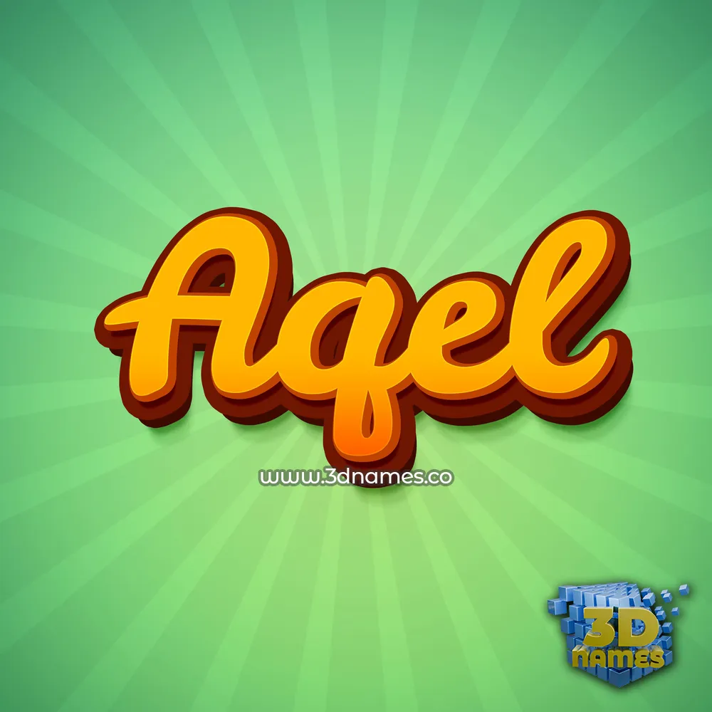 aqel in Green Rays style - 3D name wallpaper
