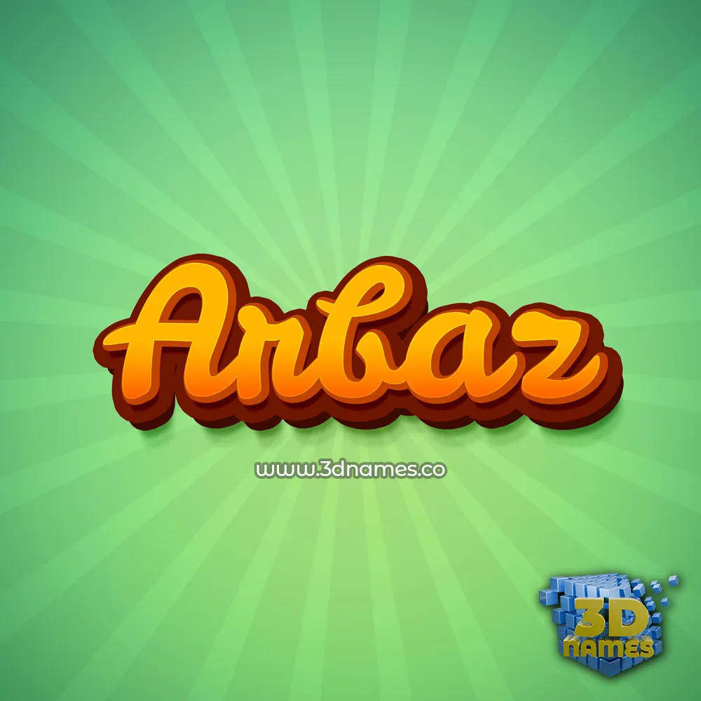 arbaz in Green Rays style - 3D name wallpaper