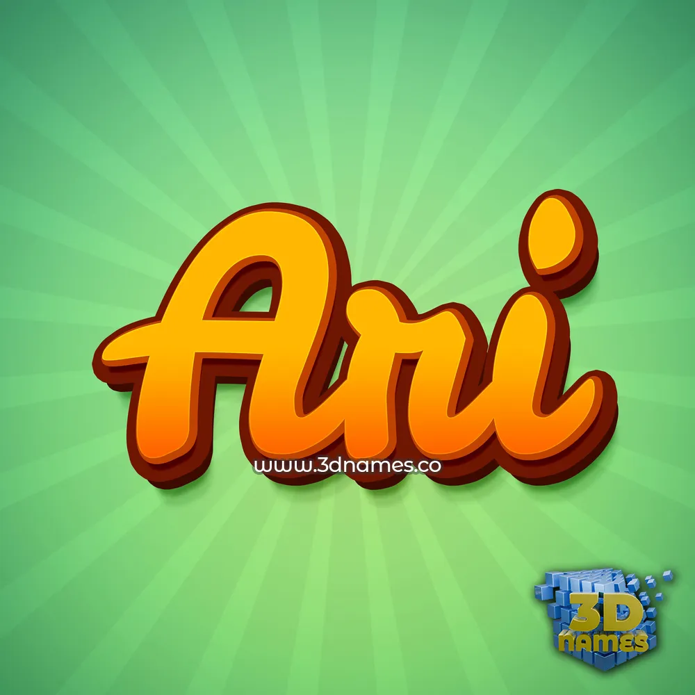 ari in Green Rays style - 3D name wallpaper