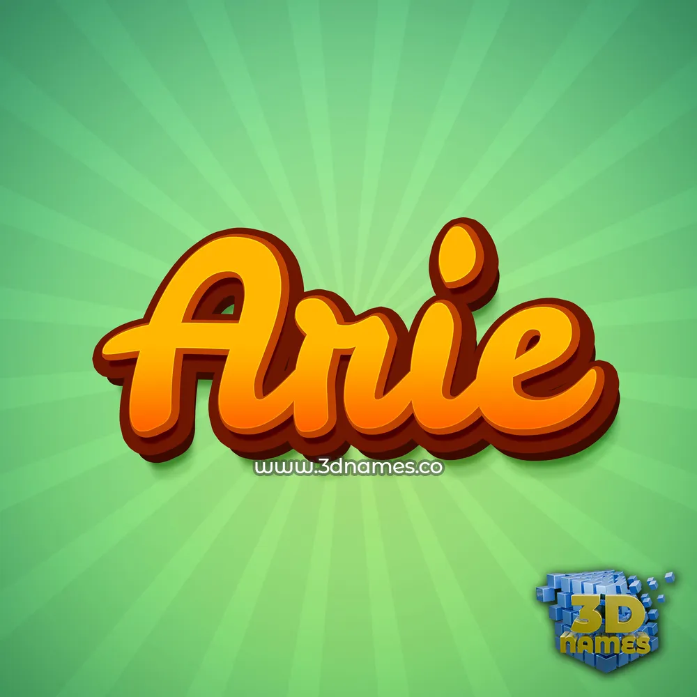 arie in Green Rays style - 3D name wallpaper