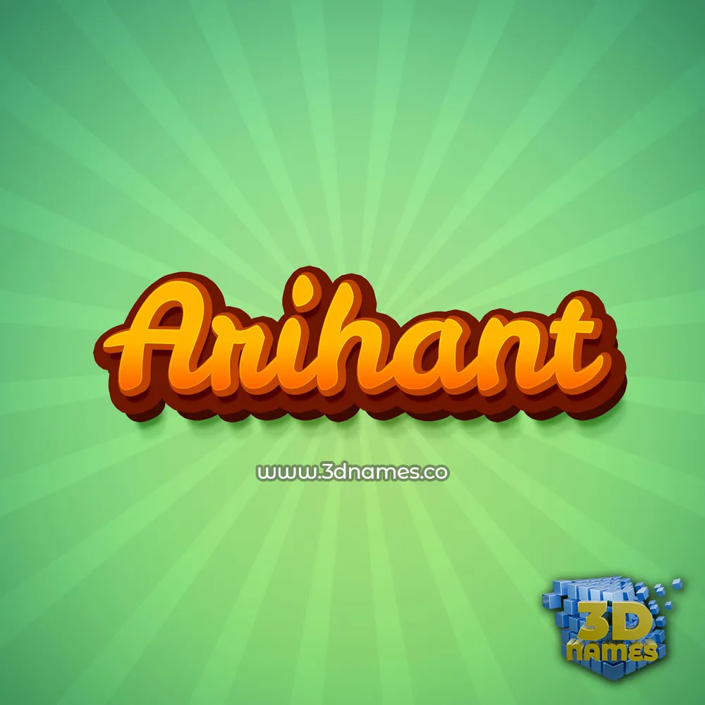 arihant in Green Rays style - 3D name wallpaper