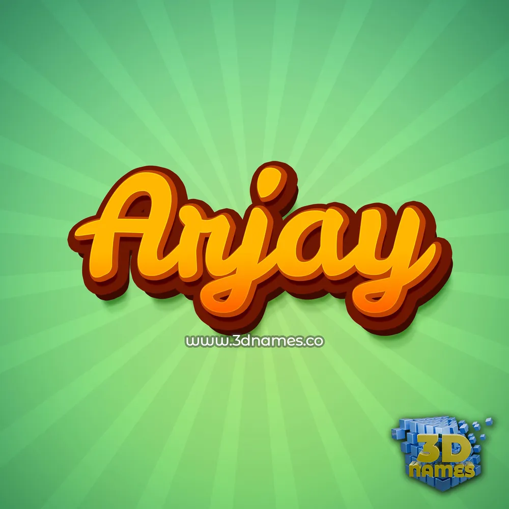 arjay in Green Rays style - 3D name wallpaper