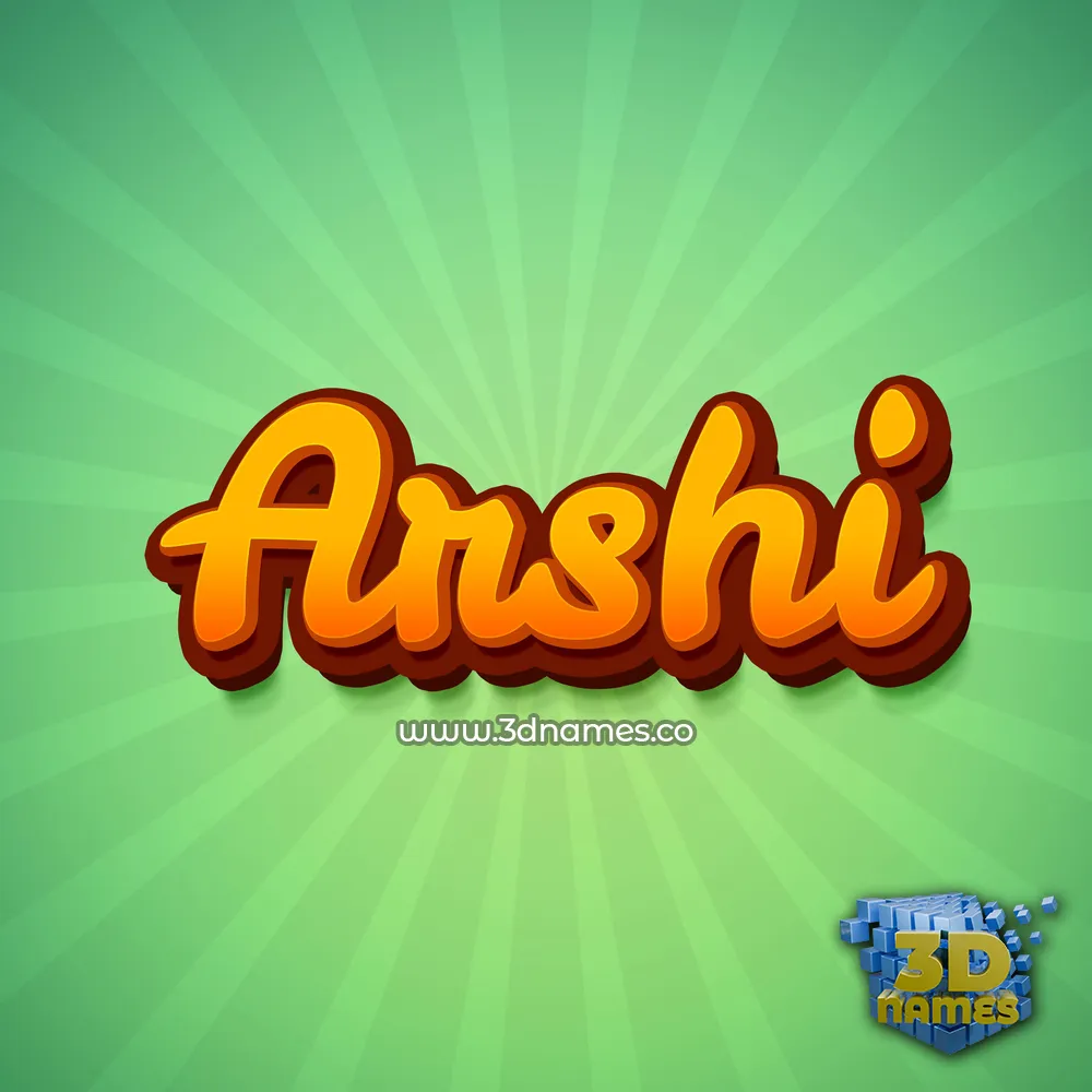 arshi in Green Rays style - 3D name wallpaper