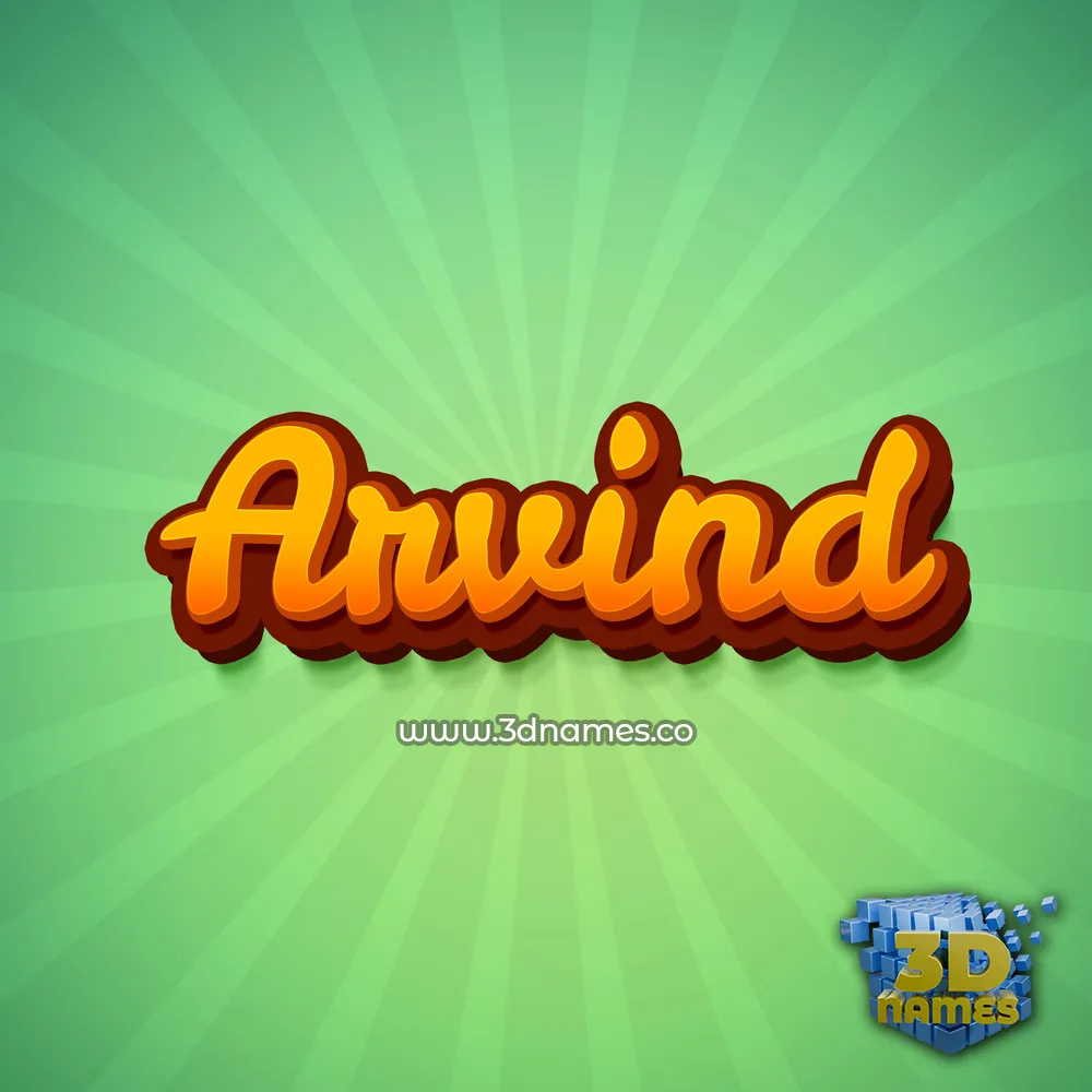 arvind in Green Rays style - 3D name wallpaper