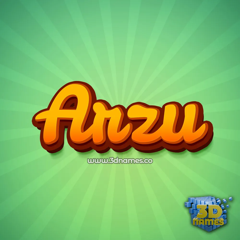 arzu in Green Rays style - 3D name wallpaper