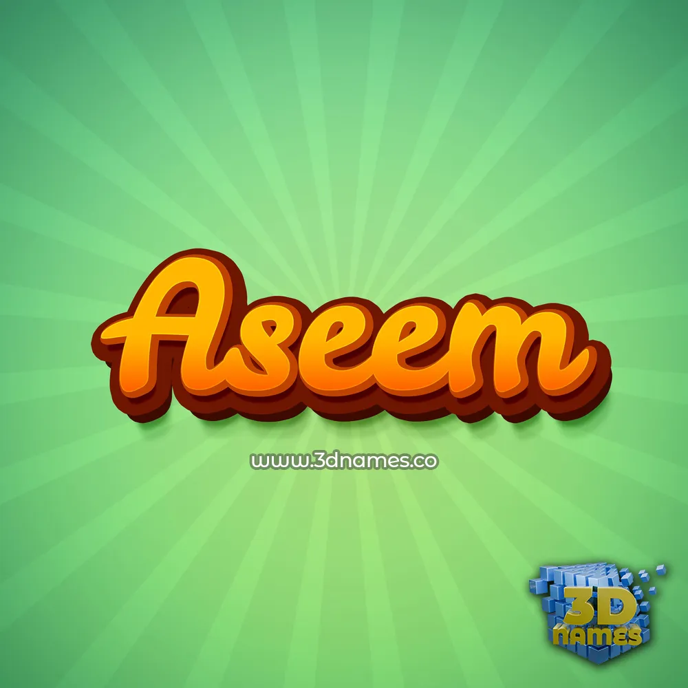 aseem in Green Rays style - 3D name wallpaper