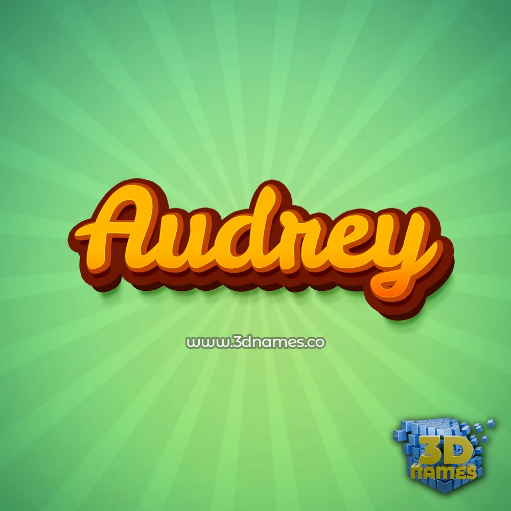 audrey in Green Rays style - 3D name wallpaper