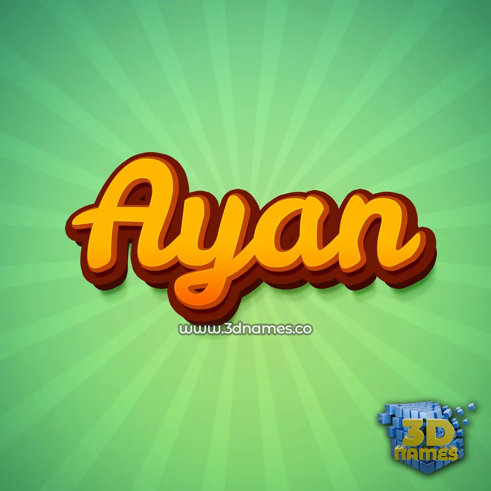 ayan in Green Rays style - 3D name wallpaper
