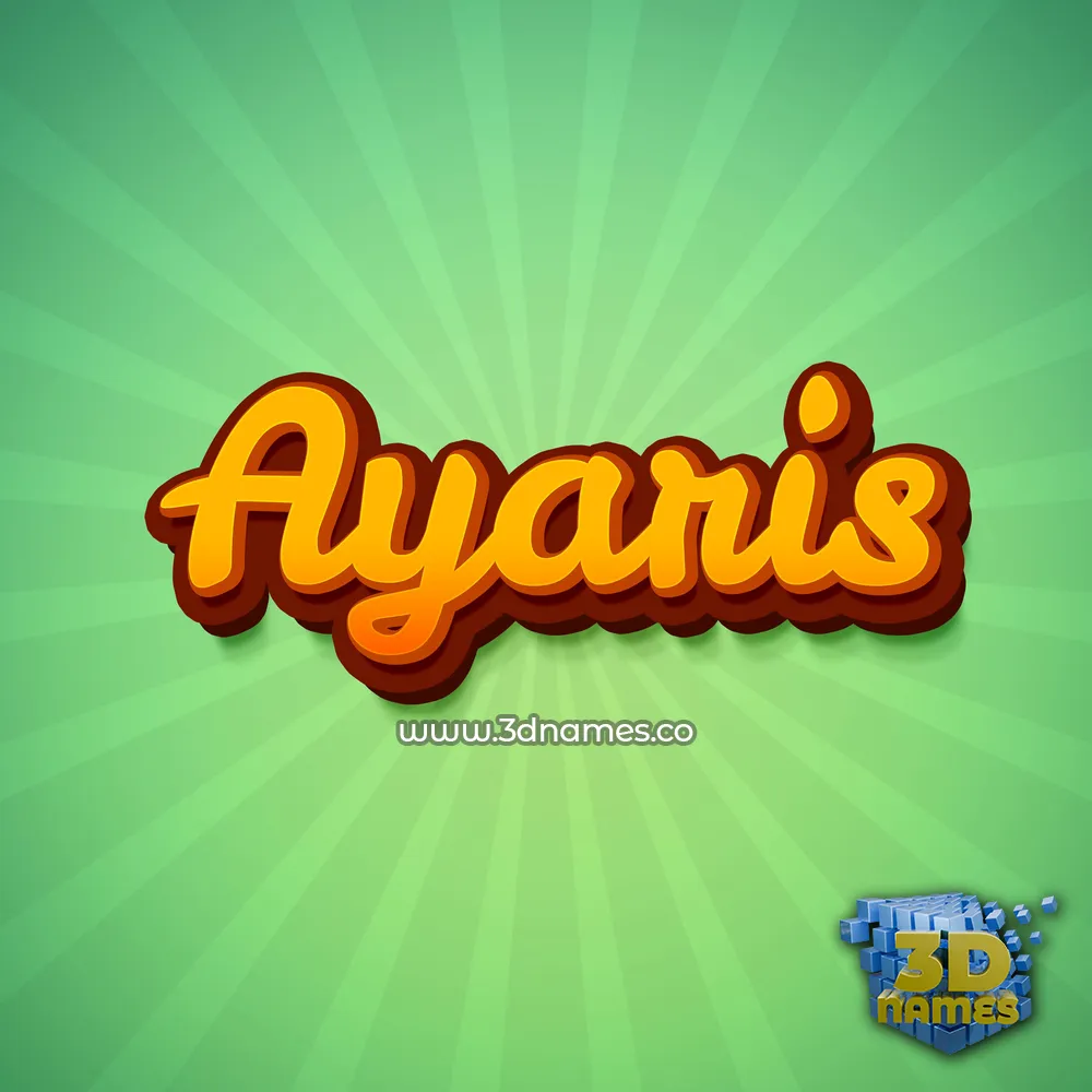 ayaris in Green Rays style - 3D name wallpaper