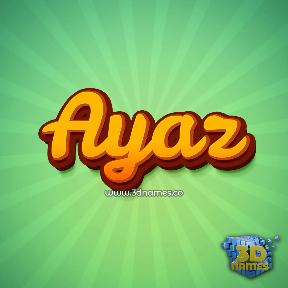 ayaz in Green Rays style - 3D name wallpaper