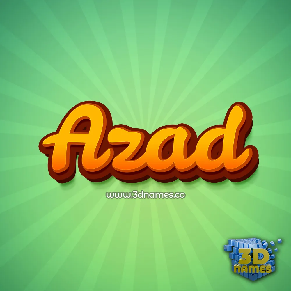 azad in Green Rays style - 3D name wallpaper