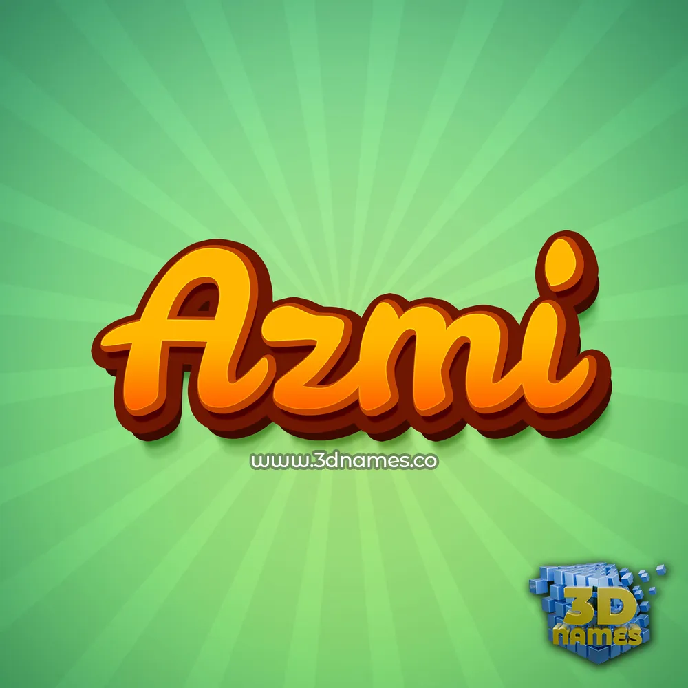 azmi in Green Rays style - 3D name wallpaper