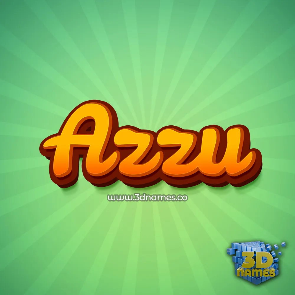azzu in Green Rays style - 3D name wallpaper