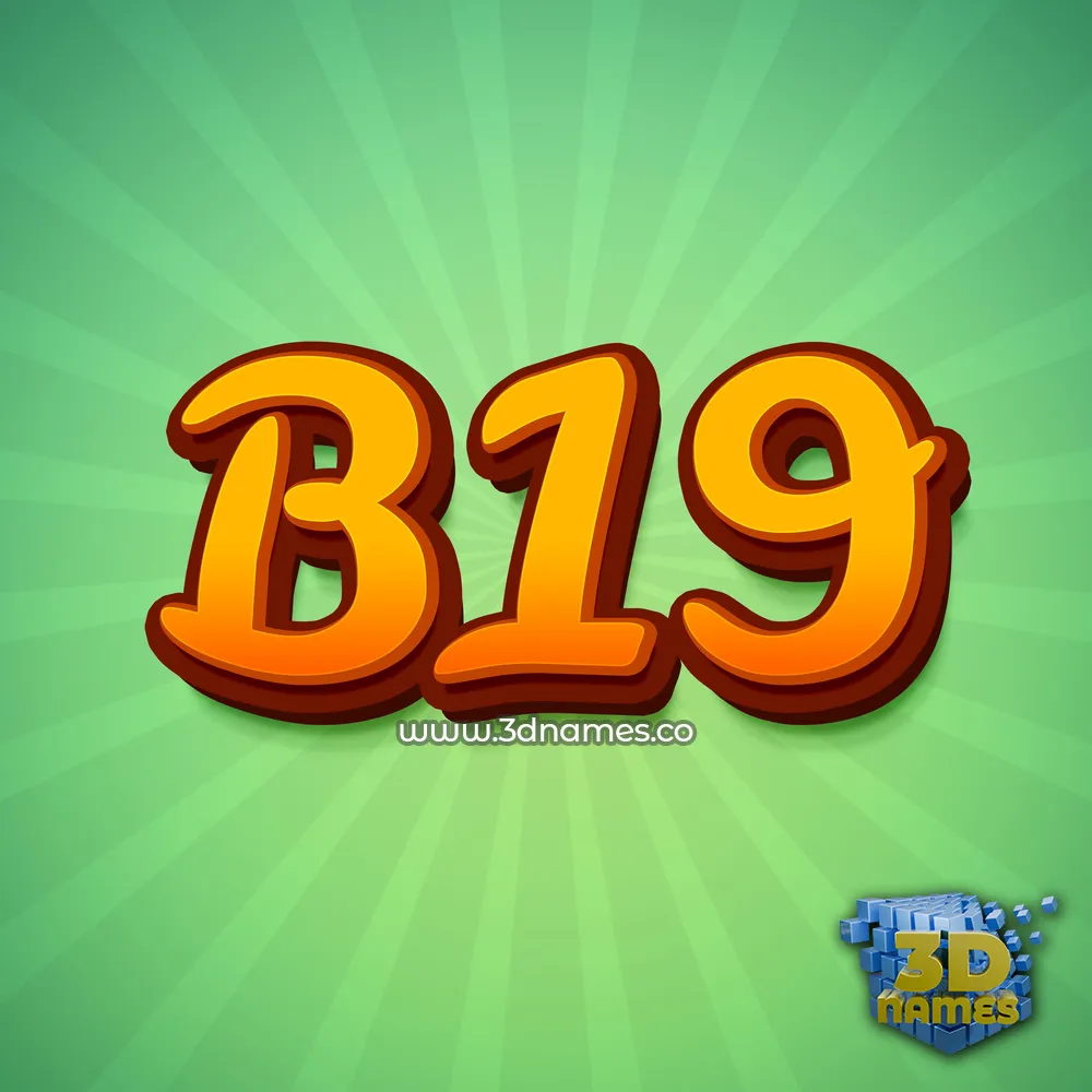 b19 in Green Rays style - 3D name wallpaper