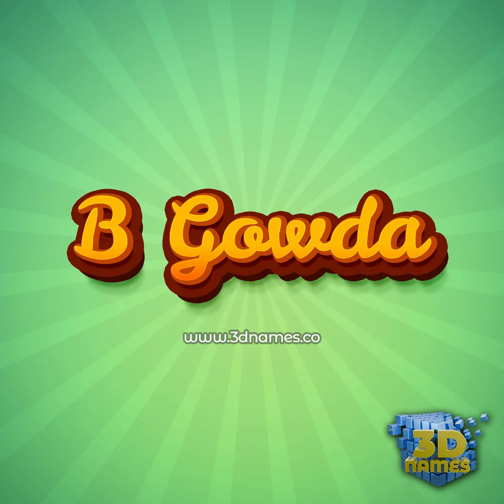 b gowda in Green Rays style - 3D name wallpaper