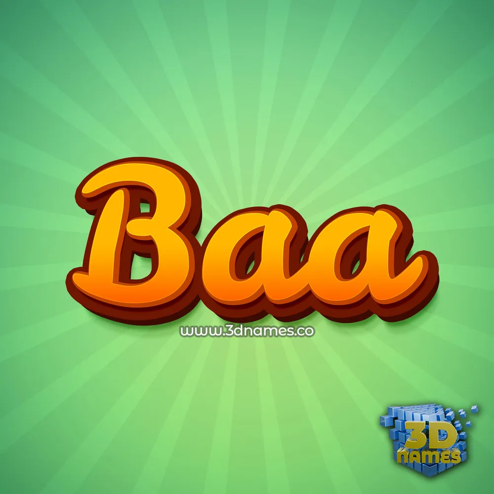 baa in Green Rays style - 3D name wallpaper