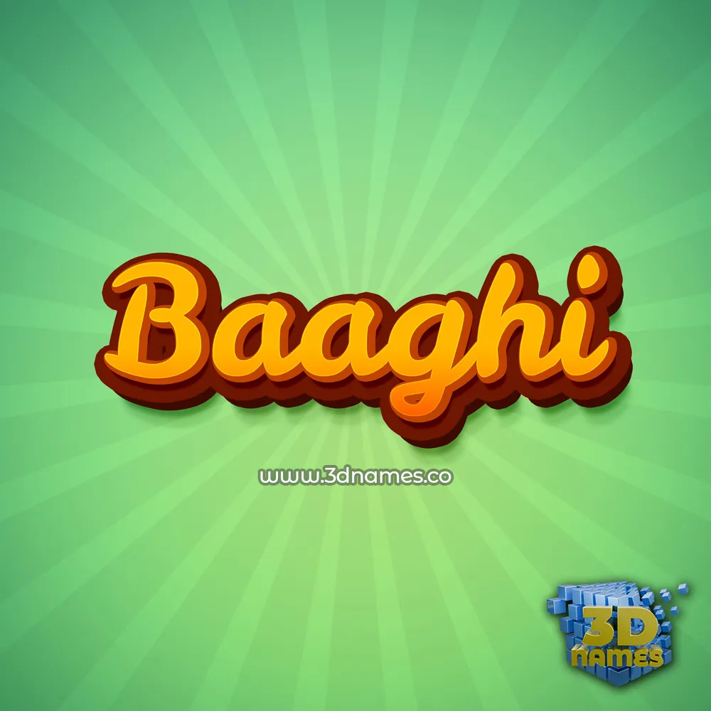 baaghi in Green Rays style - 3D name wallpaper
