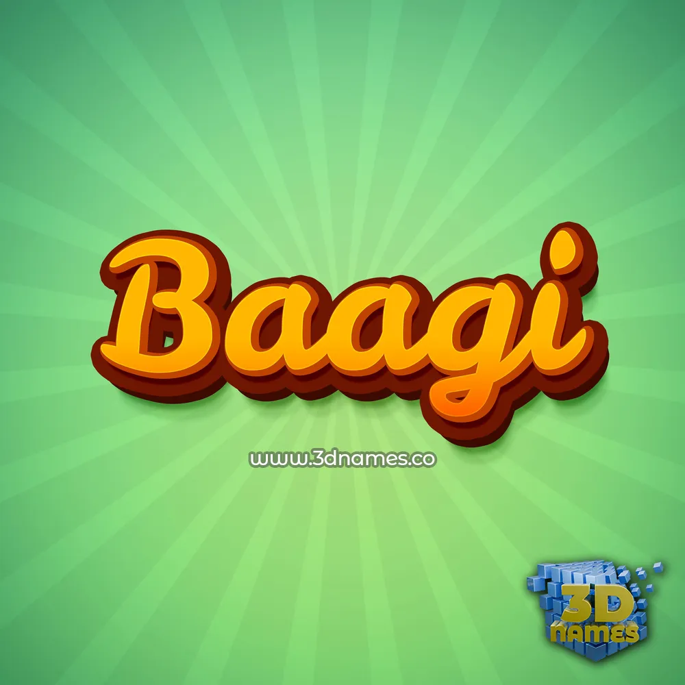 baagi in Green Rays style - 3D name wallpaper
