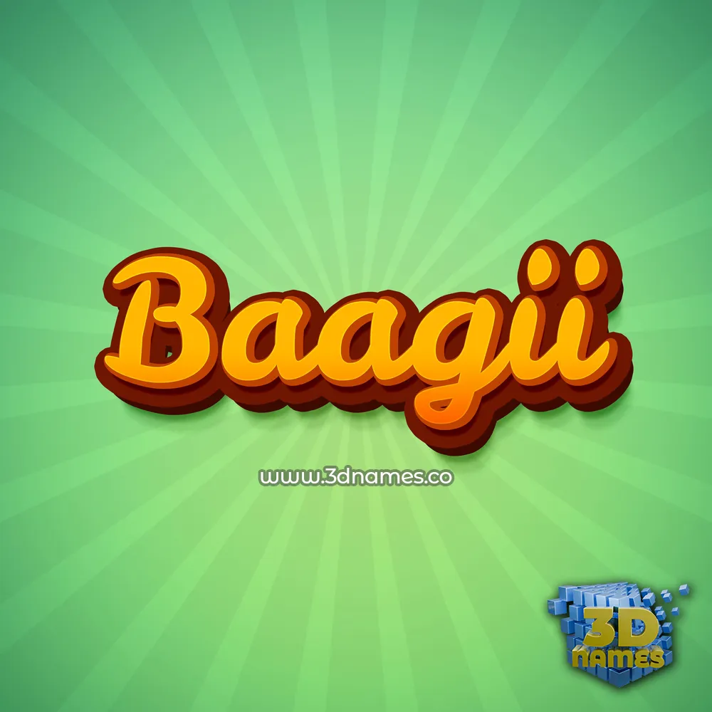 baagii in Green Rays style - 3D name wallpaper