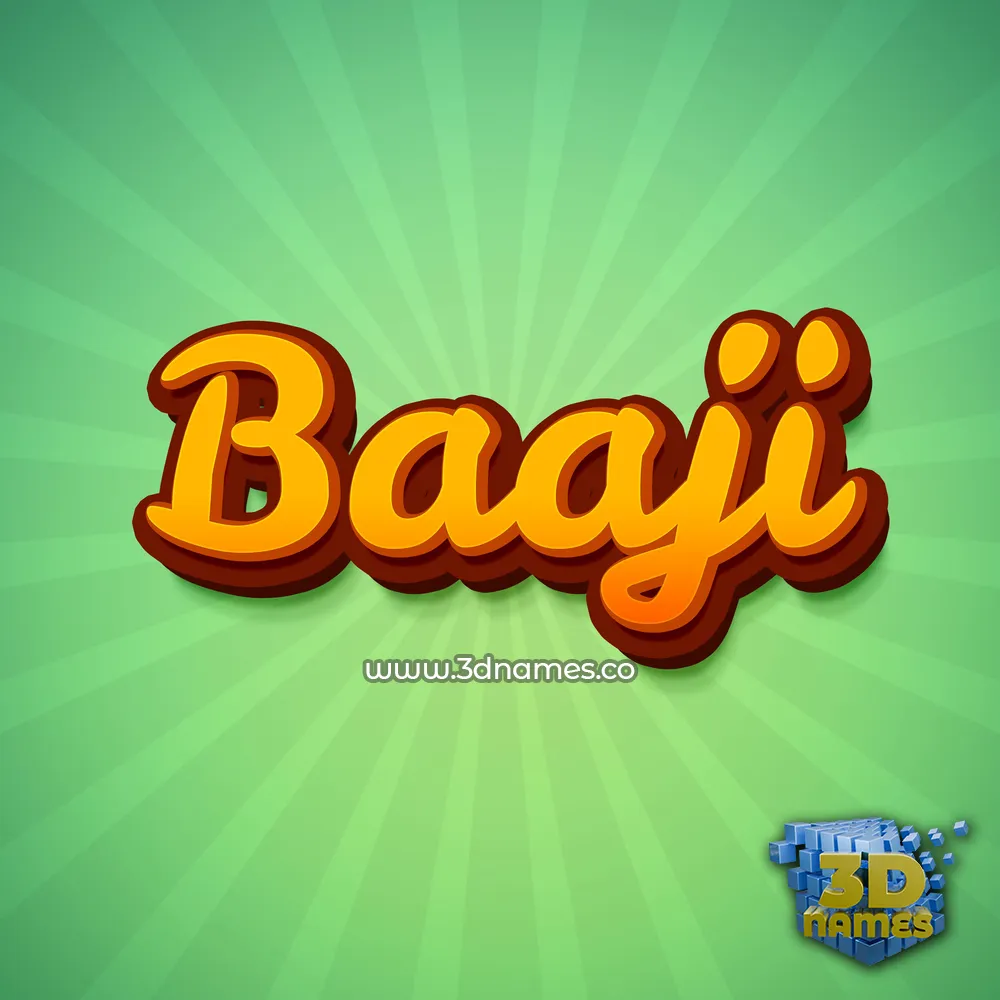 baaji in Green Rays style - 3D name wallpaper